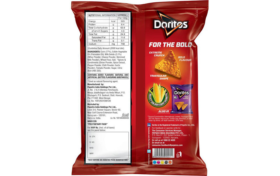 Doritos Nacho Cheese Flavour    Pack  150 grams